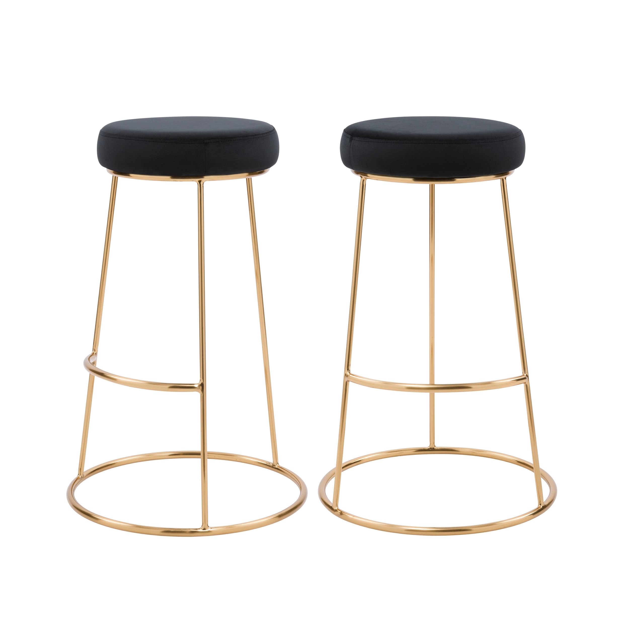 Tabouret De Bar Kendal En Velours Noir Cm Lot De