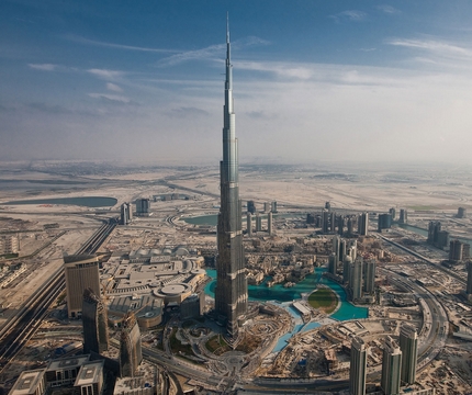 Vu du ciel de Burj Khalifa, la plus haute tour du monde