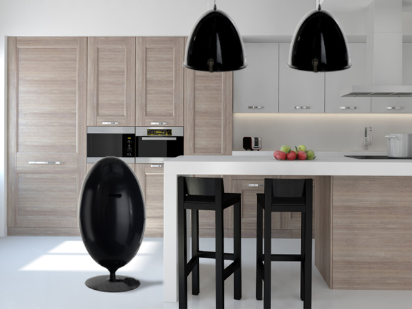 poubelle tri Ovetto noir mat ambiance