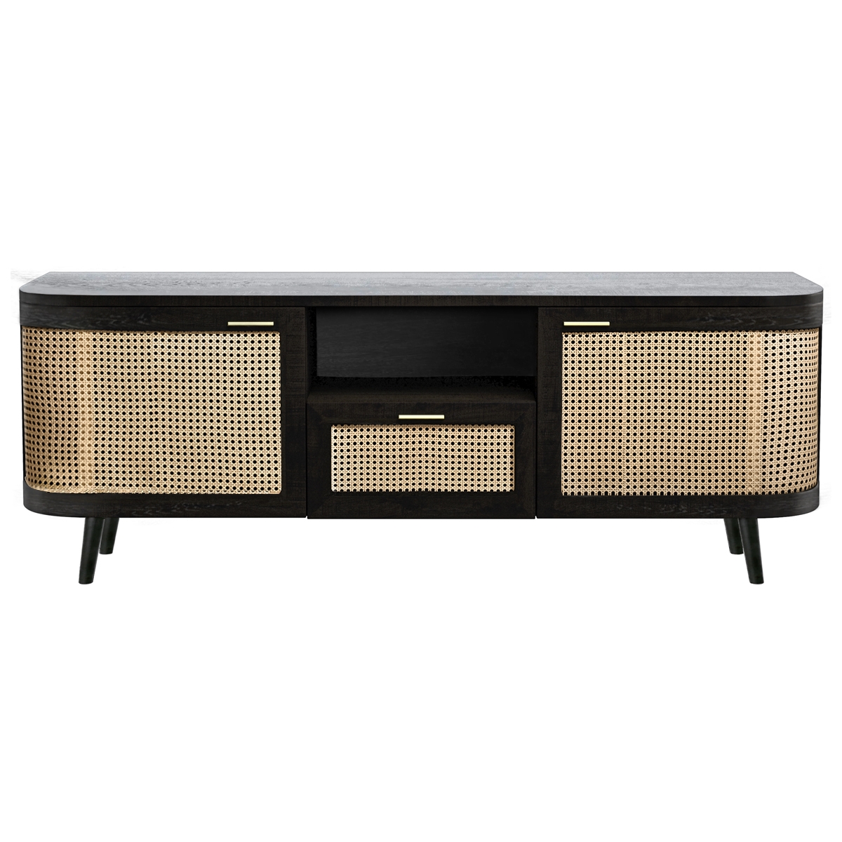 RENDEZ VOUS DECO Meuble TV en bois de manguier et cannage 145 cm