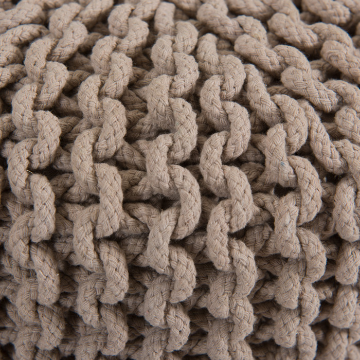 Petit tabouret tricot Lisa taupe