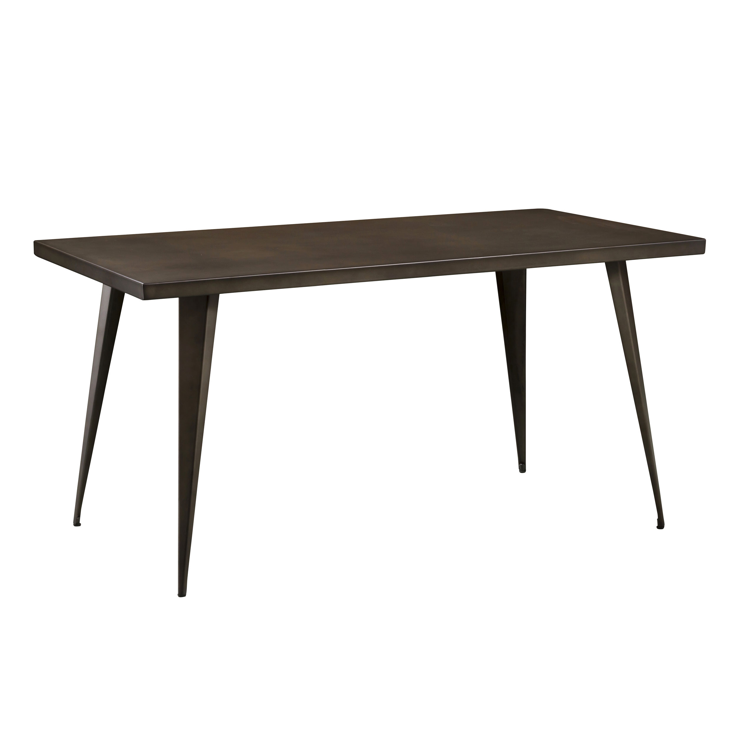 Table rectangulaire 6 personnes en m&eacute;tal gris 150 cm