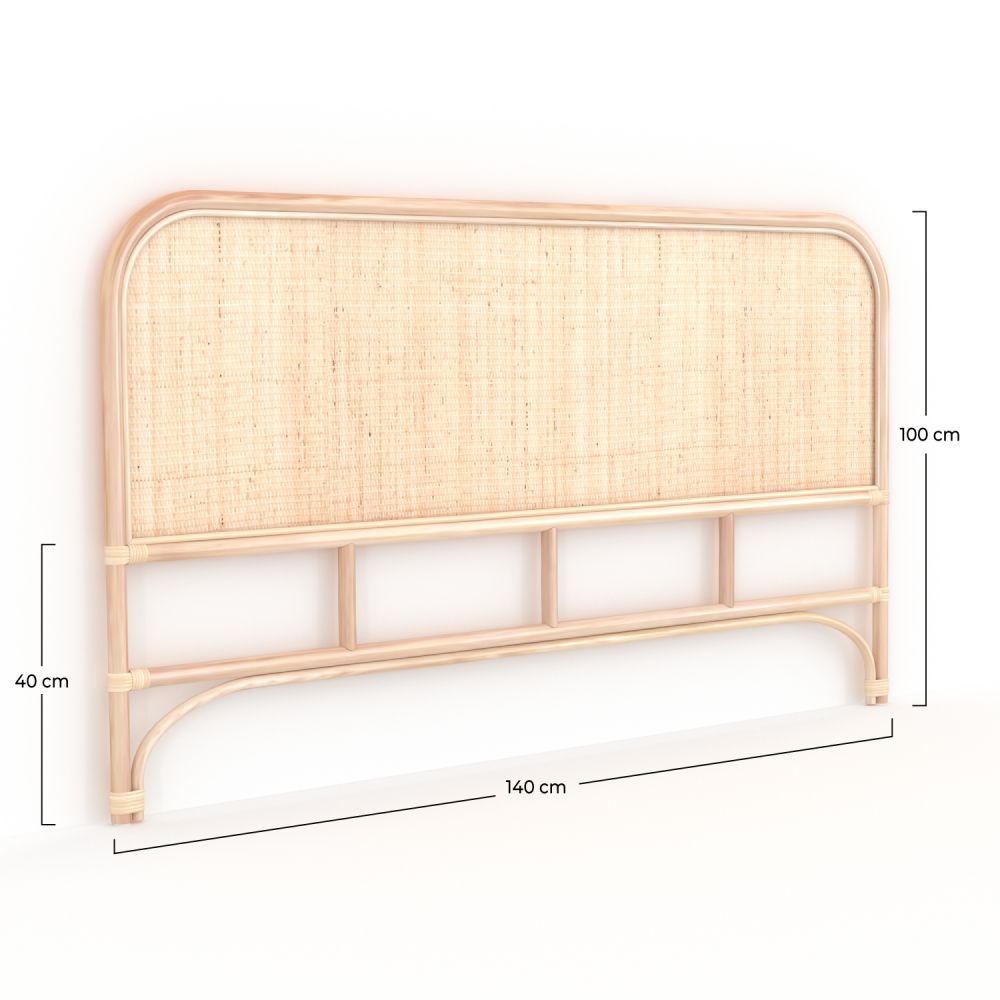 160cm tete lit grace rotin rdv deco