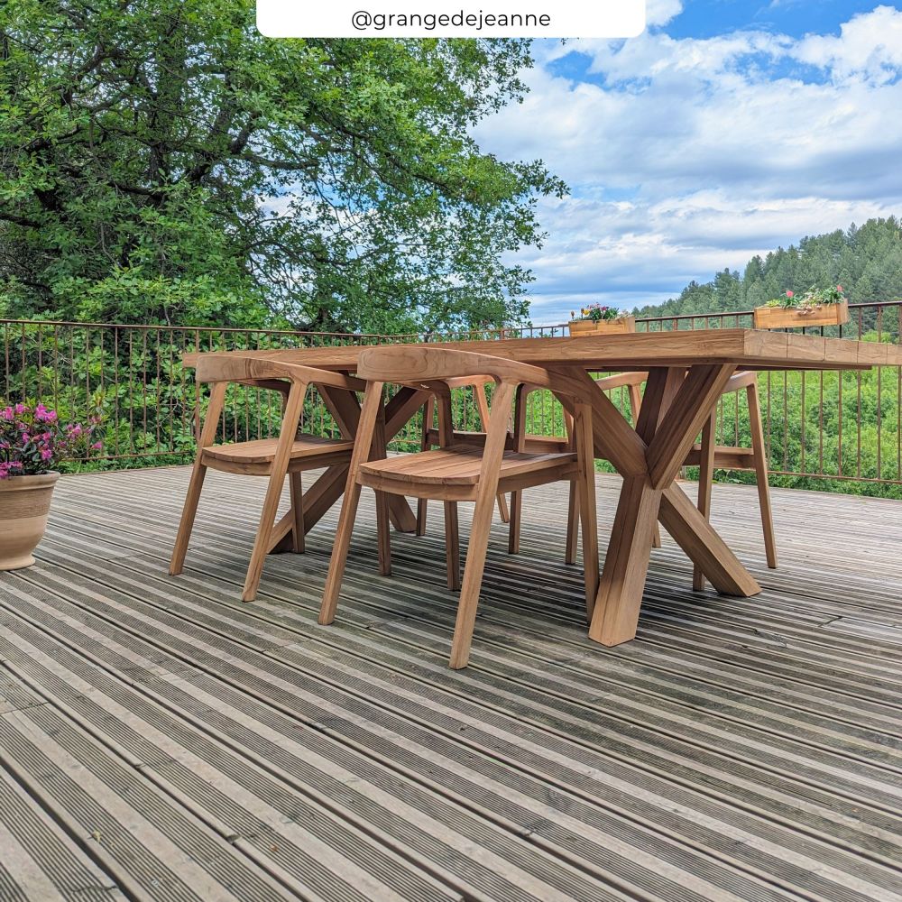 Mesa de jardín soraya 240 cm madera maciza de teca