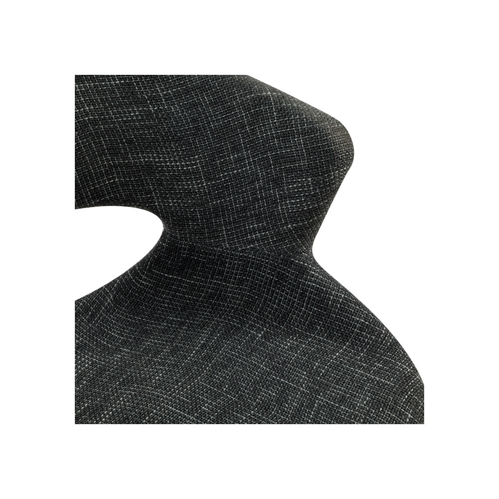 achat chaise arrondie gris fonce en tissu