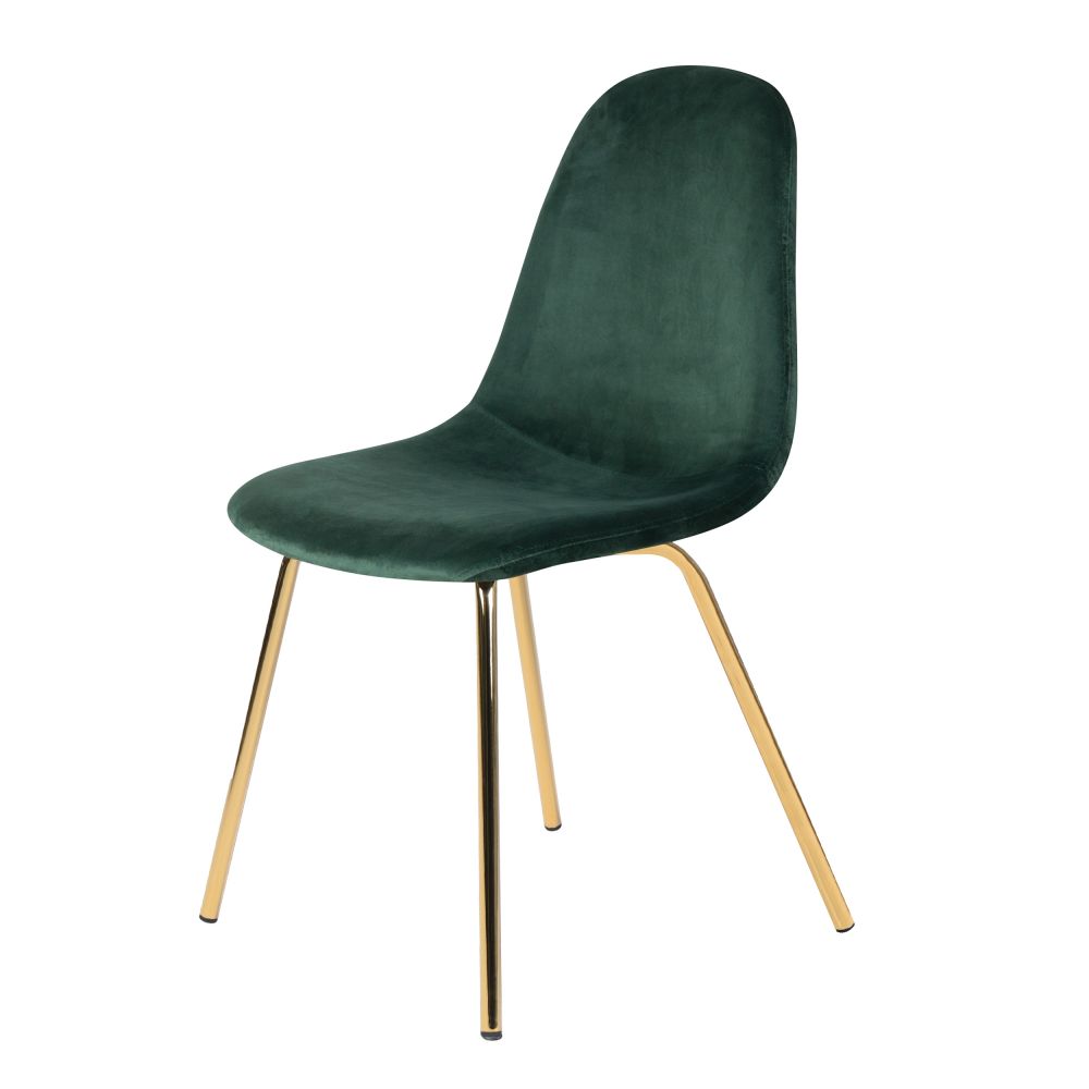achat chaise assise velours vert pieds metal