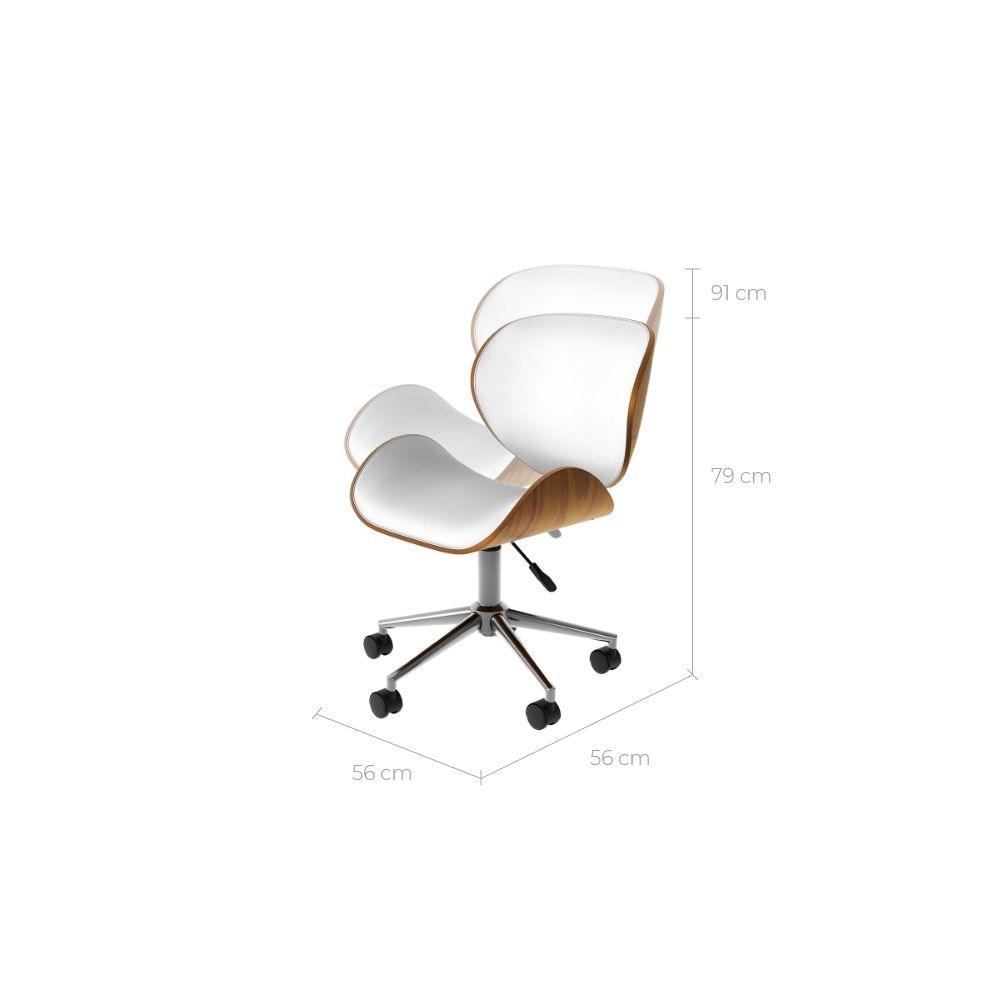 achat chaise bureau blanche rembouree pivotante pu hauteur assise reglable