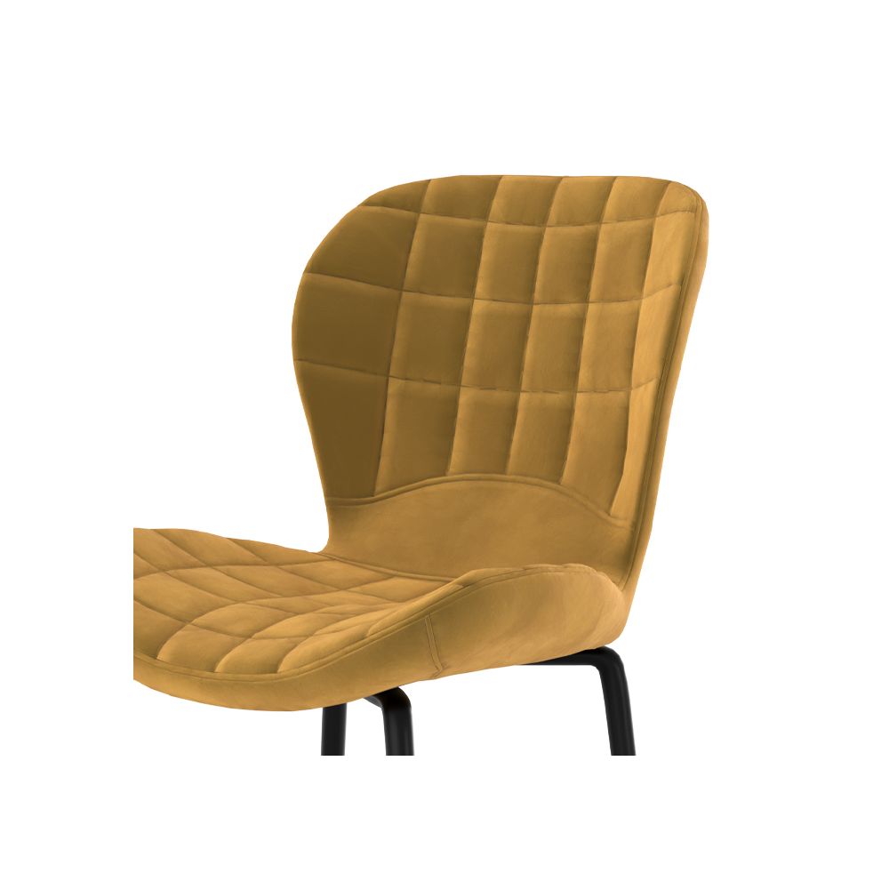 achat chaise de bar design jaune velours