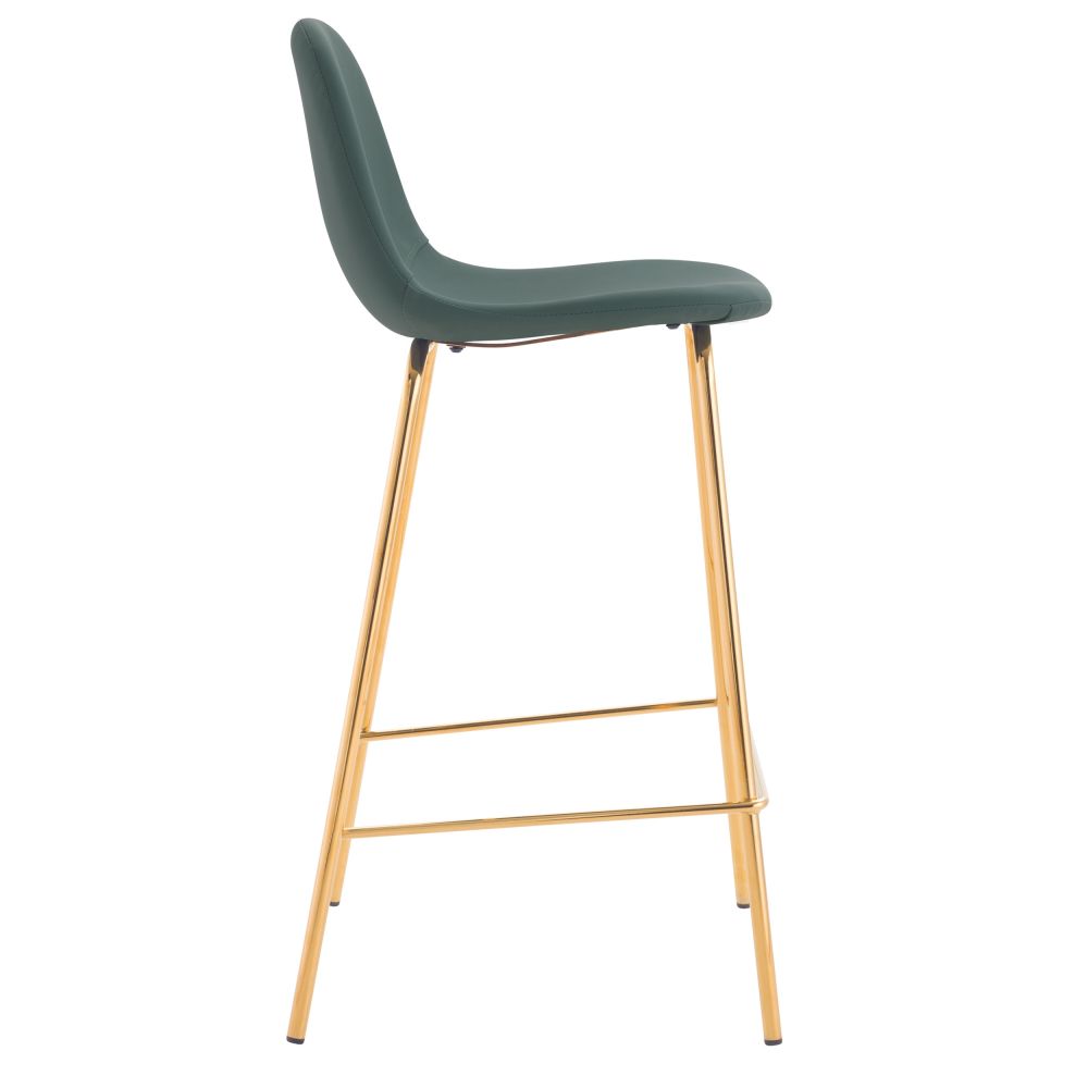 achat chaise de bar verte pieds dores