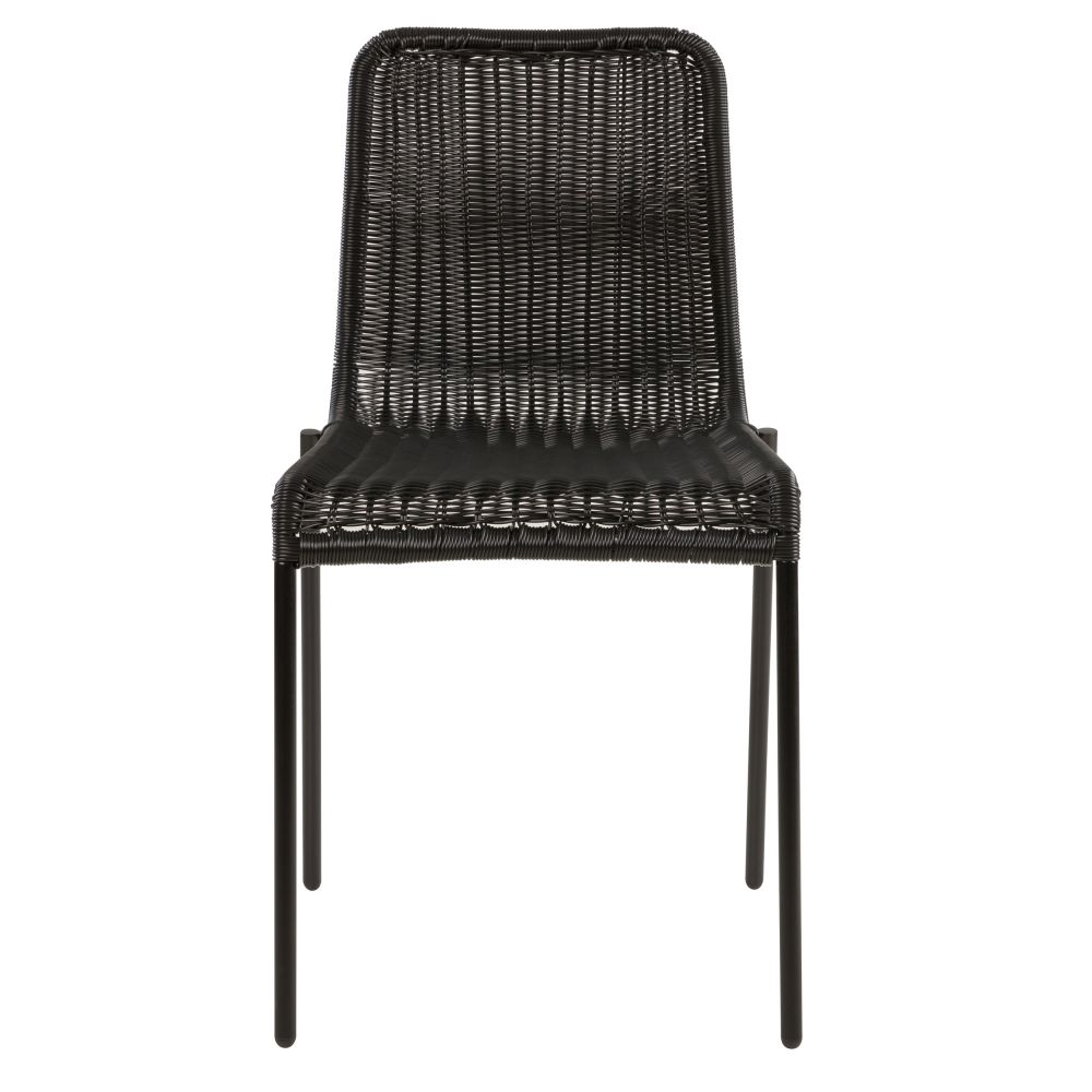 achat chaise lot de 2 interieur exterieur resine noire