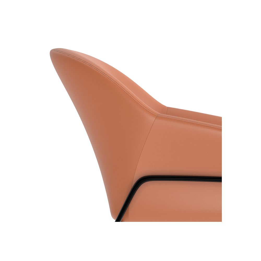 achat de fauteuil en cuir synthetique orange