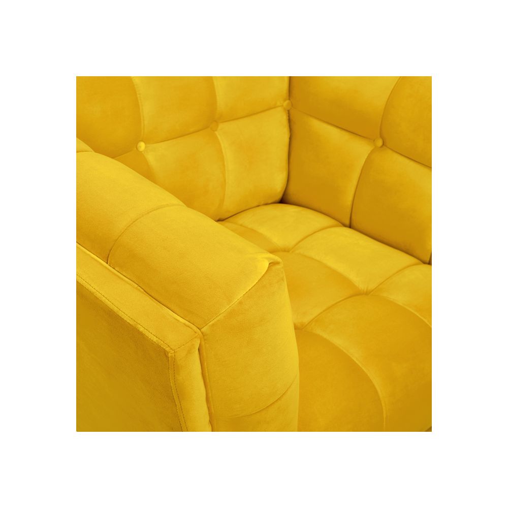 achat fauteuil assise large jaune