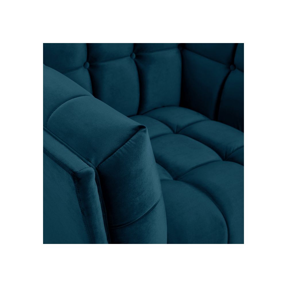 achat fauteuil confortable en velours bleu