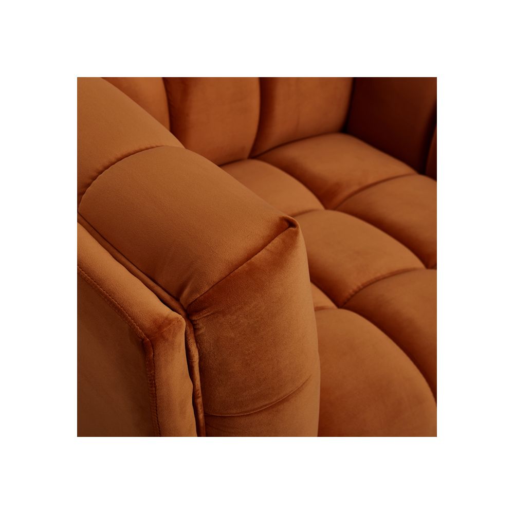 achat fauteuil orange velours design