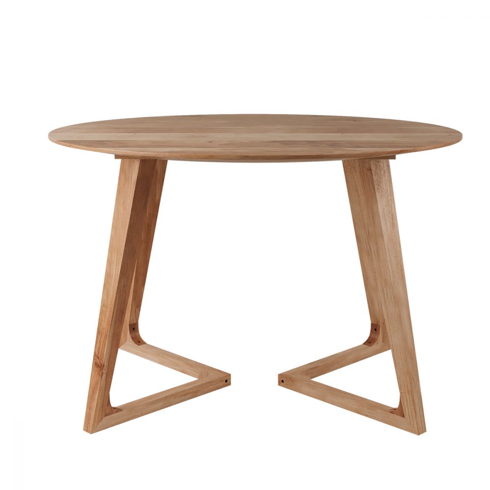 comprar mesa de comedor redonda en madera de acacia y metal 115 cm