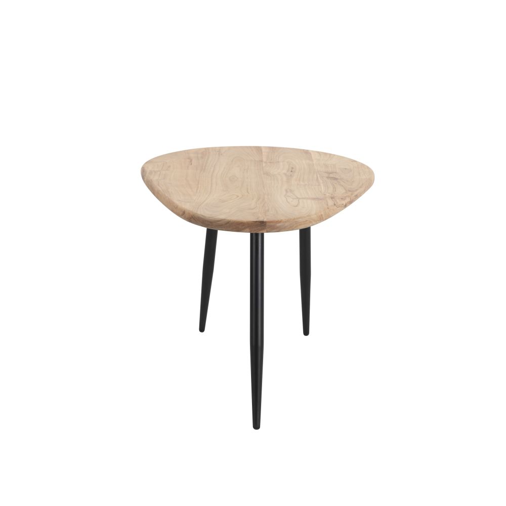achat table basse ovale en bois et pieds metal