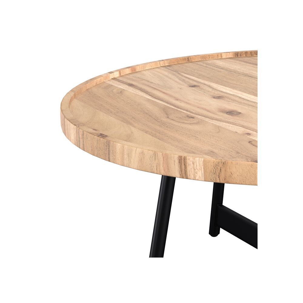 achat table basse ronde bois acacia et m_tal 90 cm