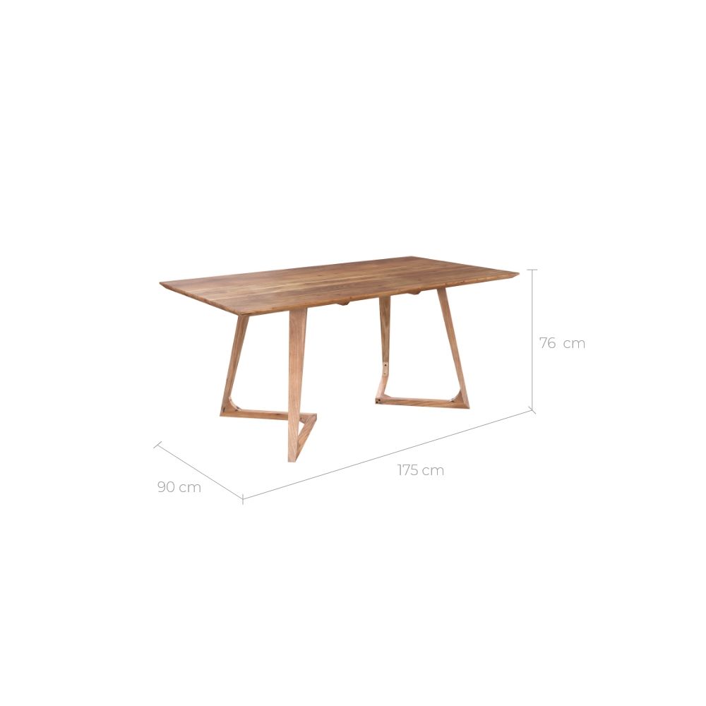 achat table de rectangulaire six personnes en bois d acacia et metal 175 cm