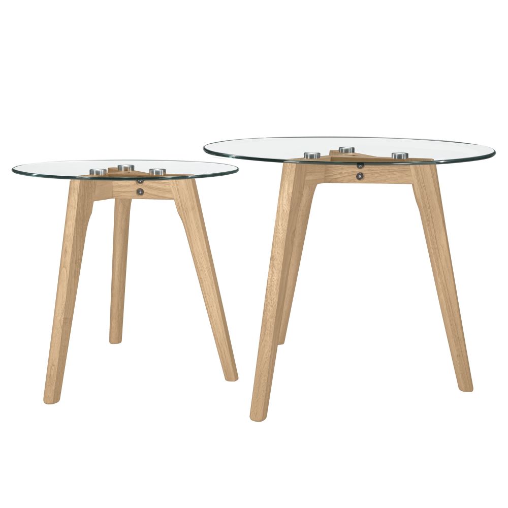 compra mesa set de 2 madera y cristal