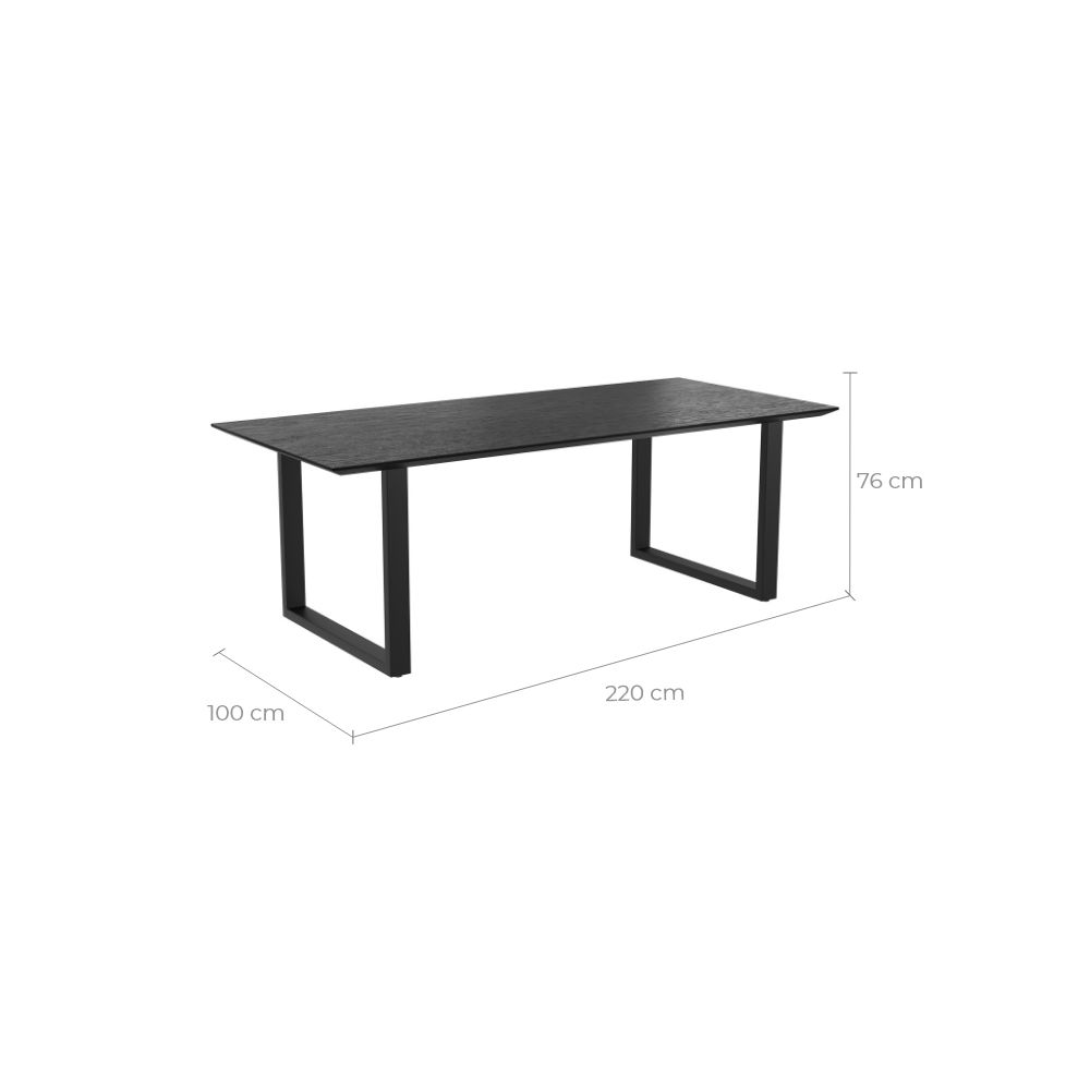 achat table rectangulaire adok bois noir 220 cm