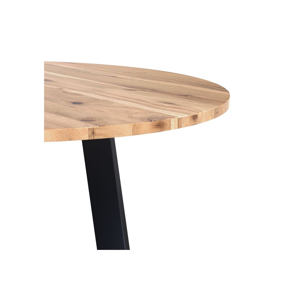 achat table ronde bois acacia et_m_tal 115 cm