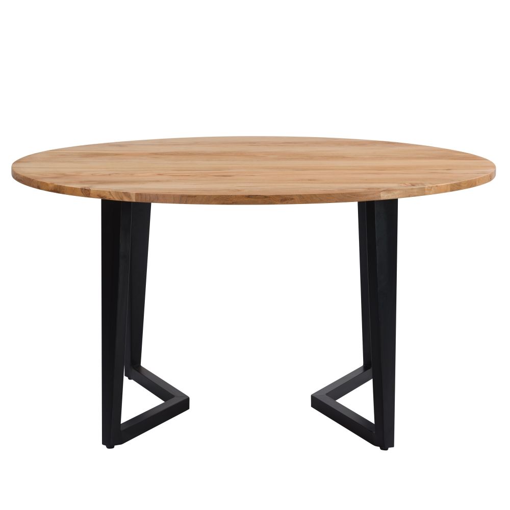 achat table ronde plateau bois pieds metal
