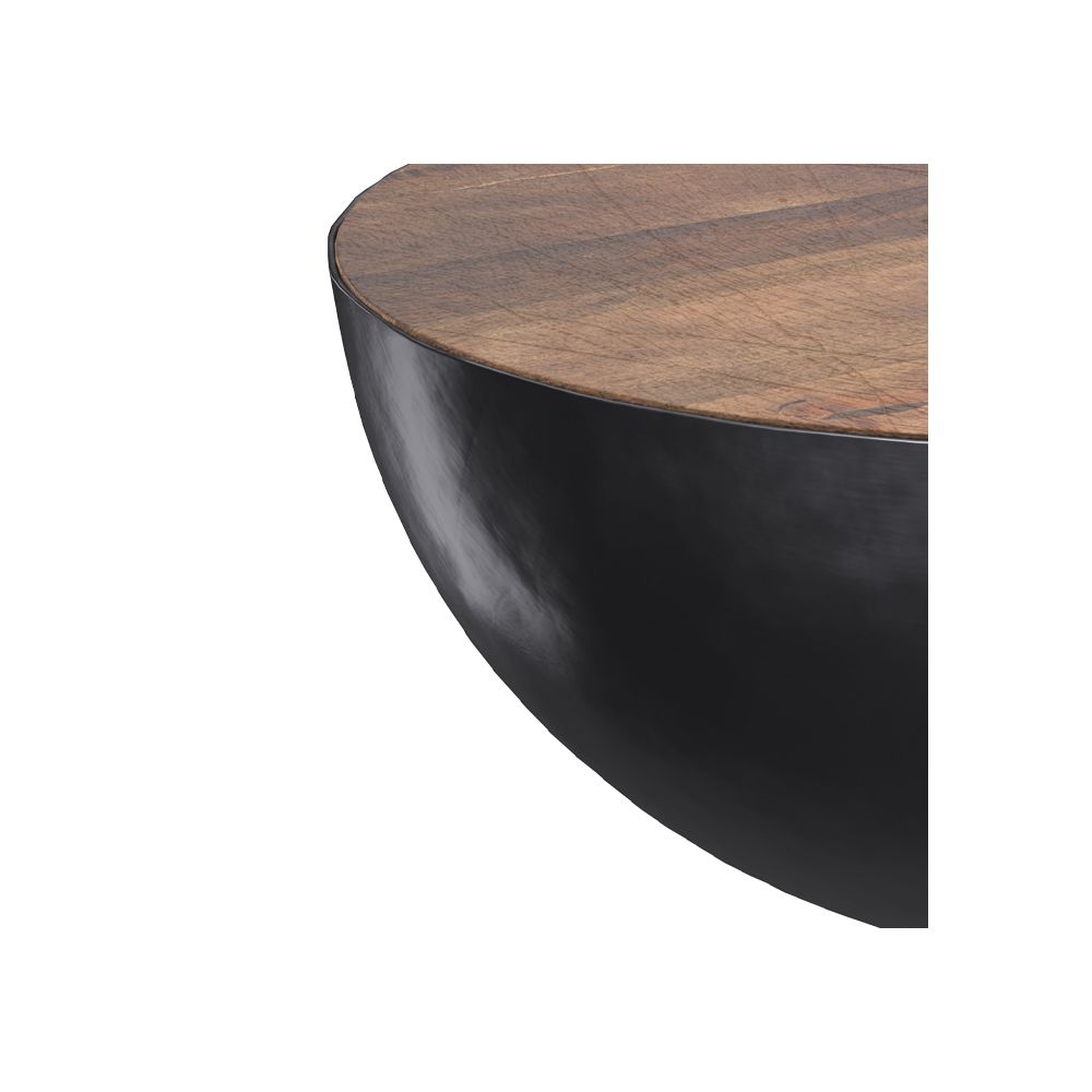 achat table ronde tajy bois et noir