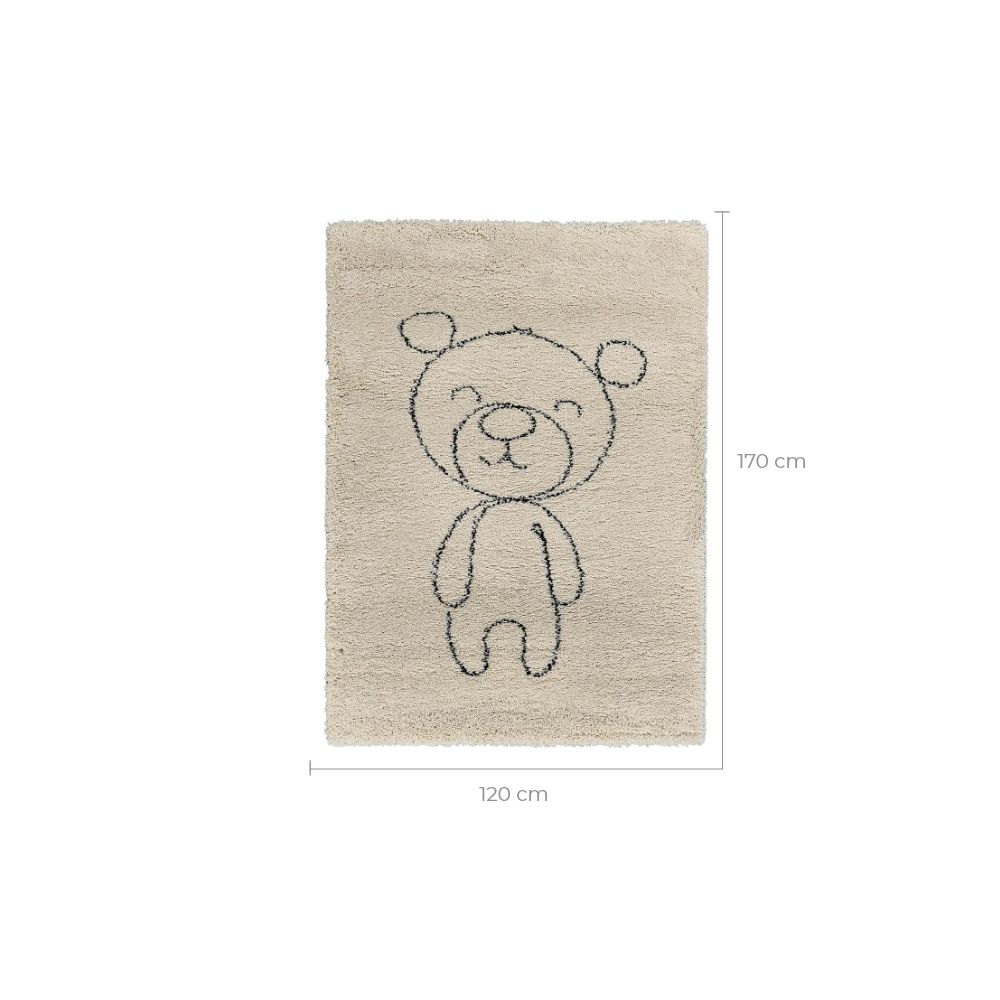 achat tapis enfant blanc ourson 120 17 cm