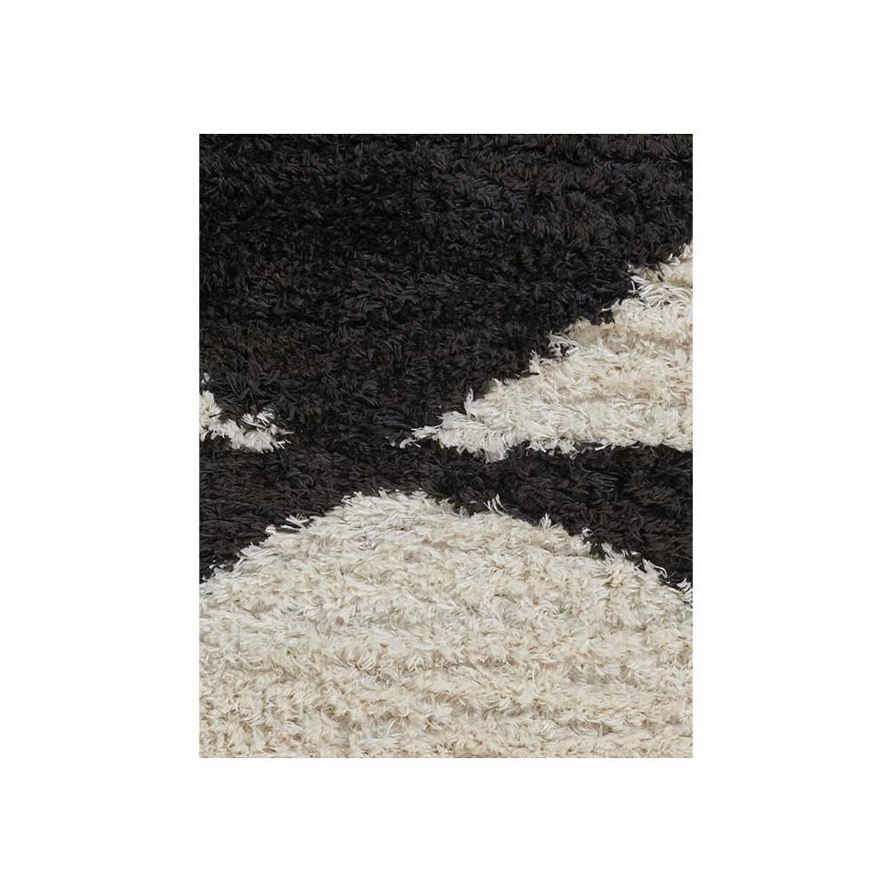 achat tapis noir et blanc poils longs 120 cm 170 cm