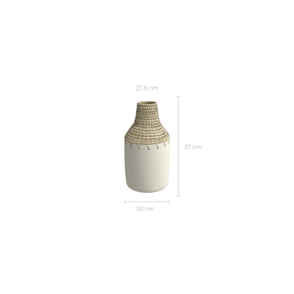 achat vase blanc enora en terre cuite