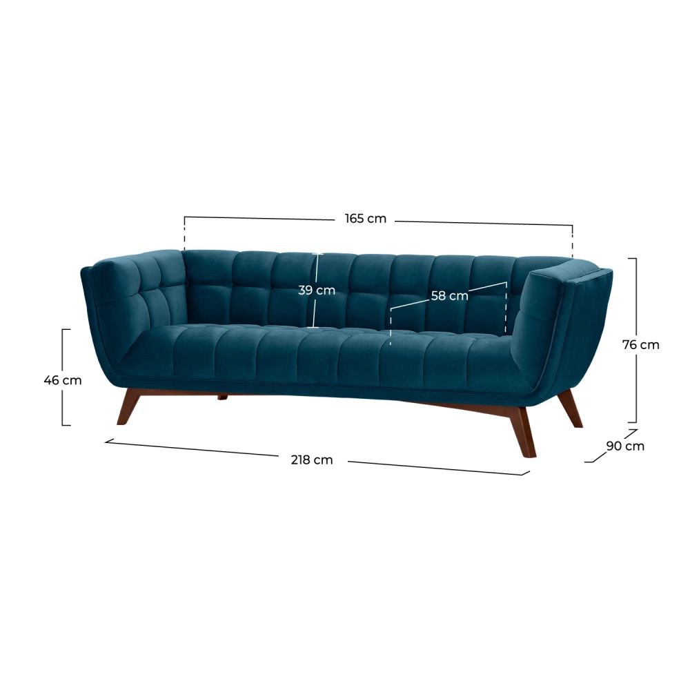 acheter canape art deco velours bleu rdv deco