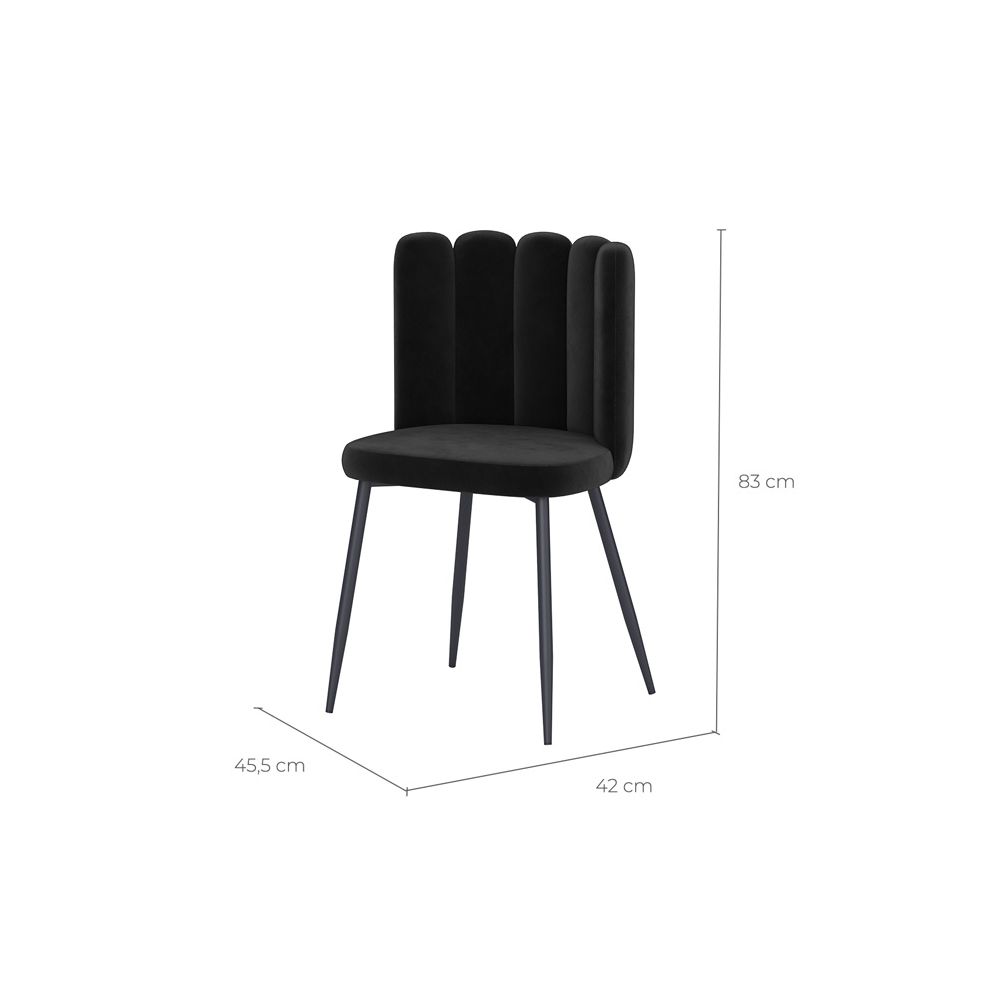 acheter chaise confortable en velours noir