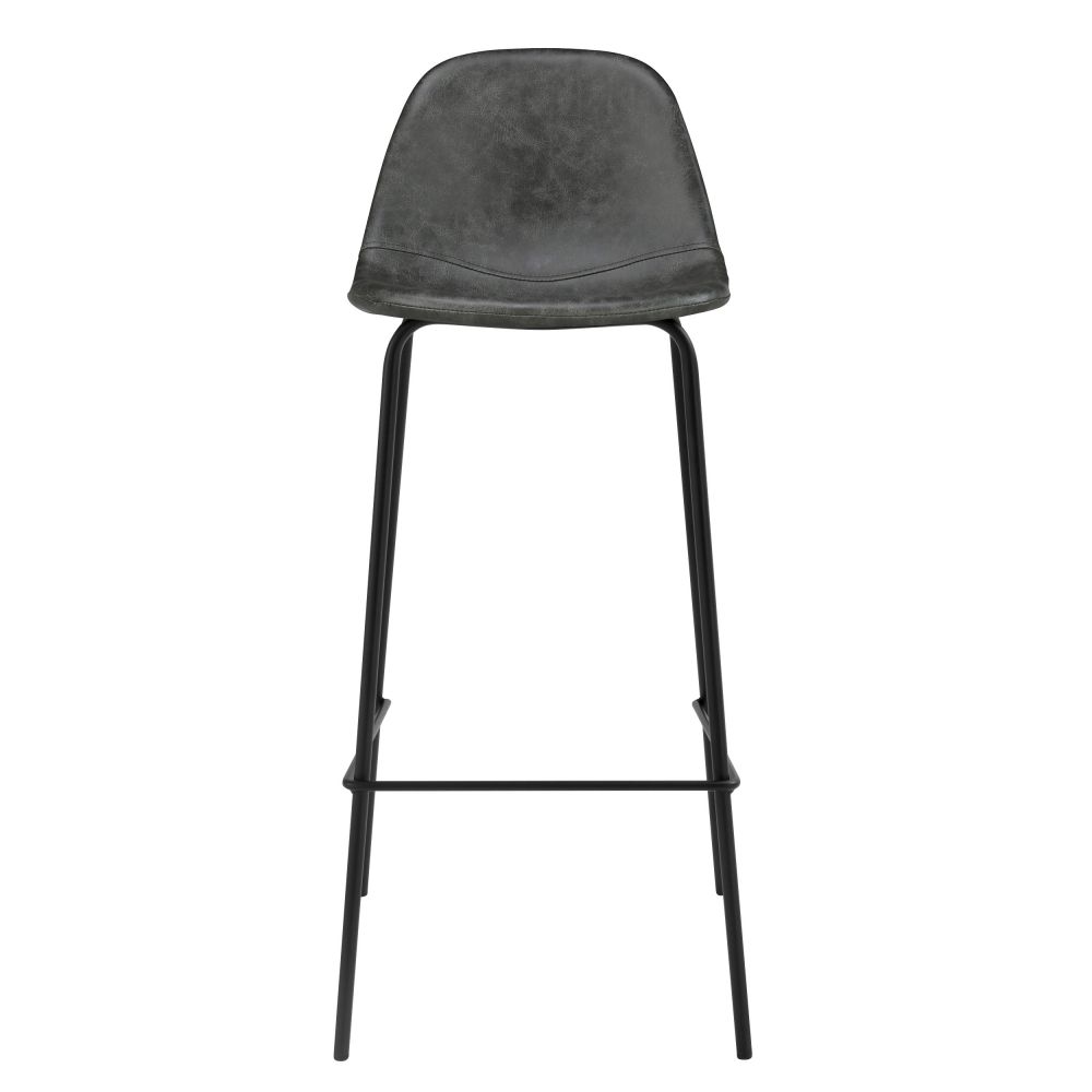 acheter chaise de bar assise synthetique pieds metal noir