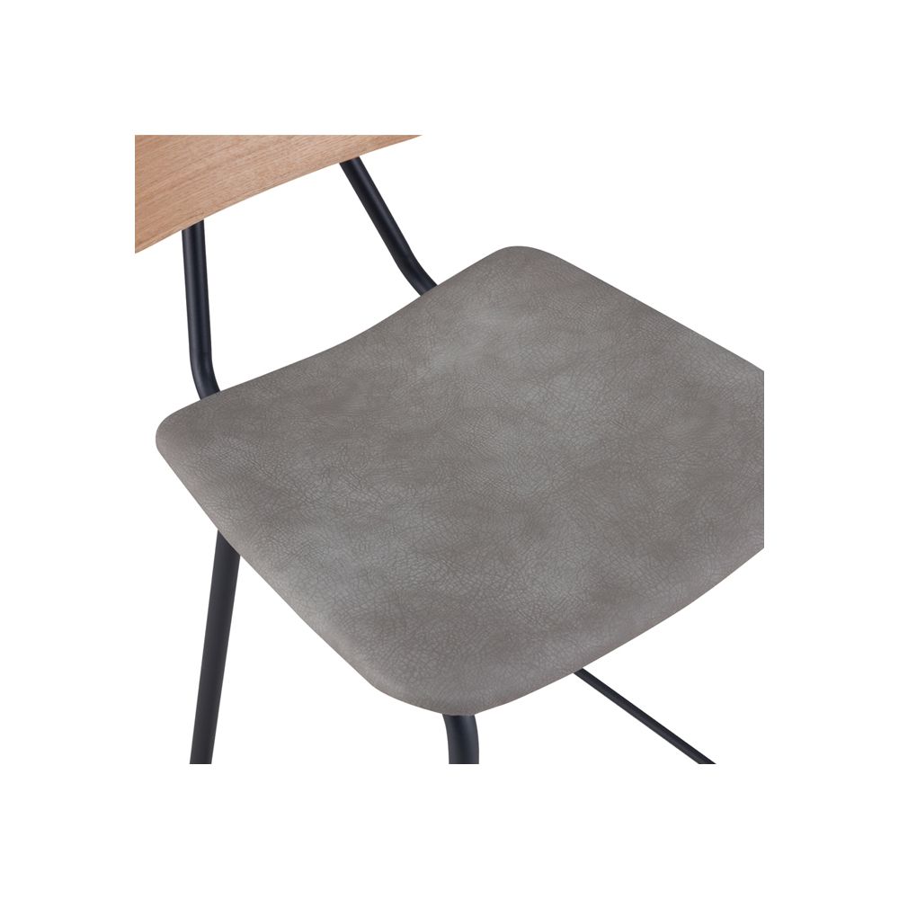 acheter chaise de bar confortable en cuir synthetique-et-bois