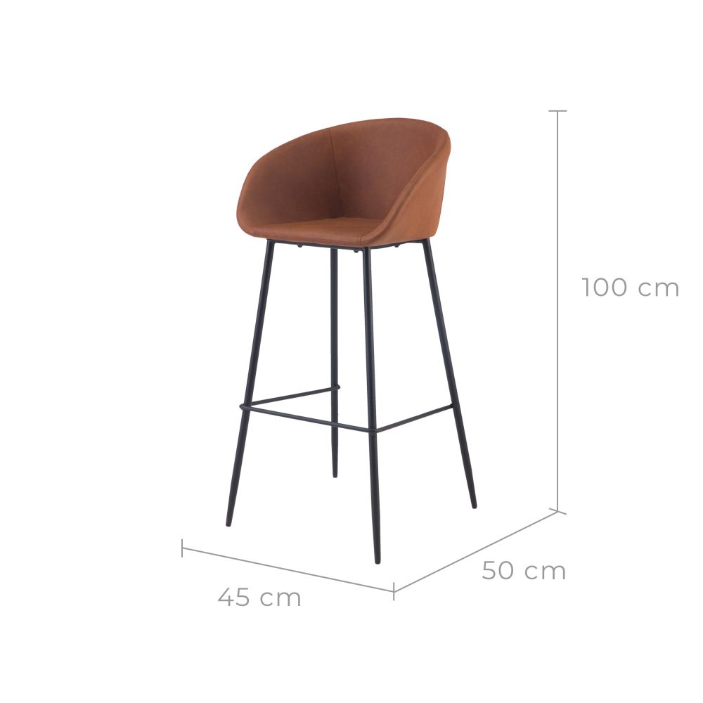 acheter chaise de bar confortable marron pieds metal