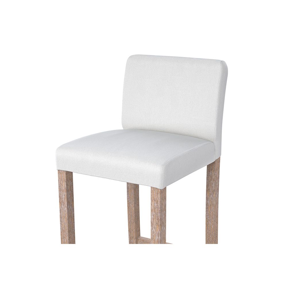 acheter chaise de bar en tissu blanc et pieds en bois d hevea lot de deux havane