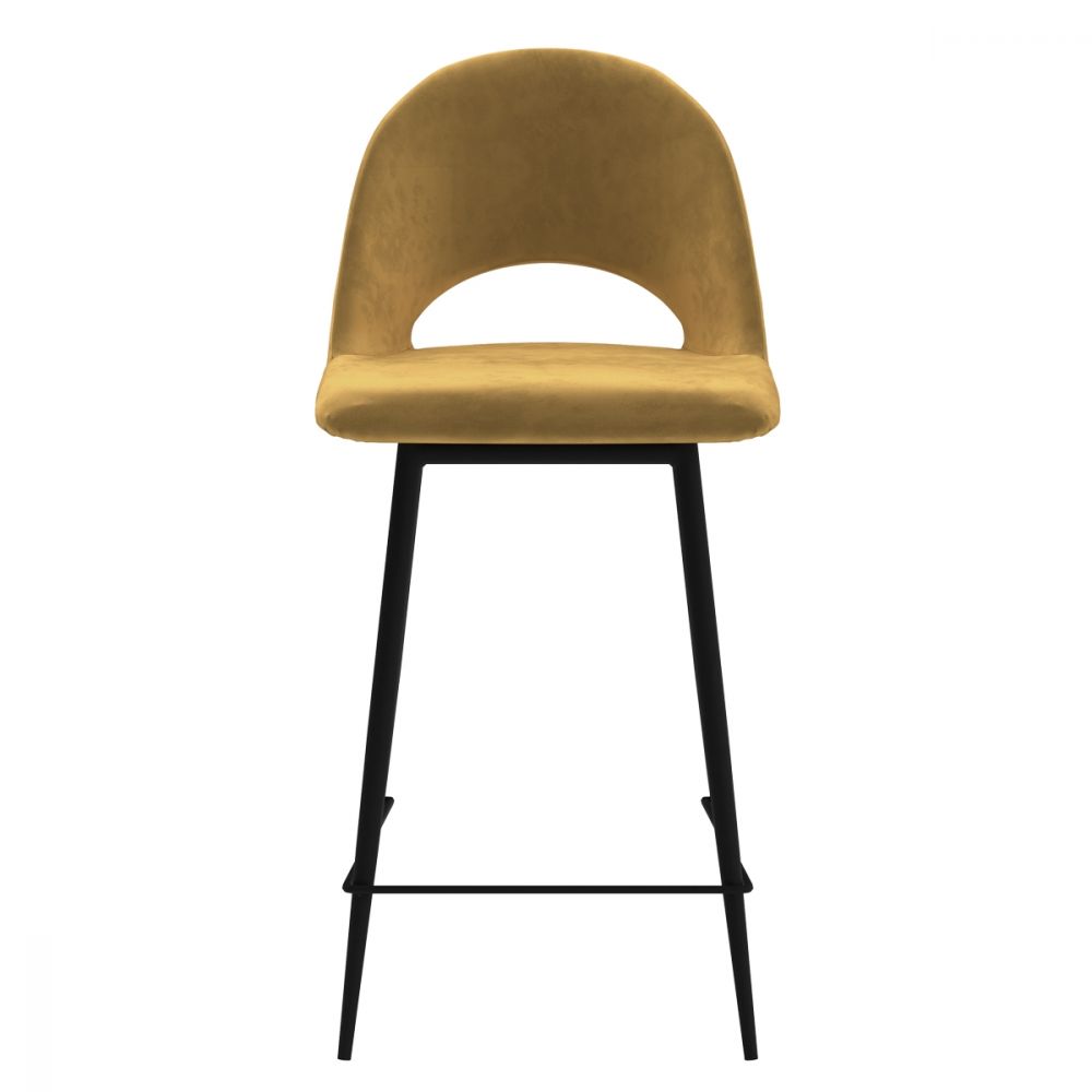 acheter chaise de bar en velours jaune