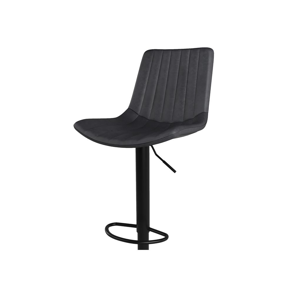 acheter chaise de bar gris fonc_ killi en cuir synthetique metal noir lot de 2