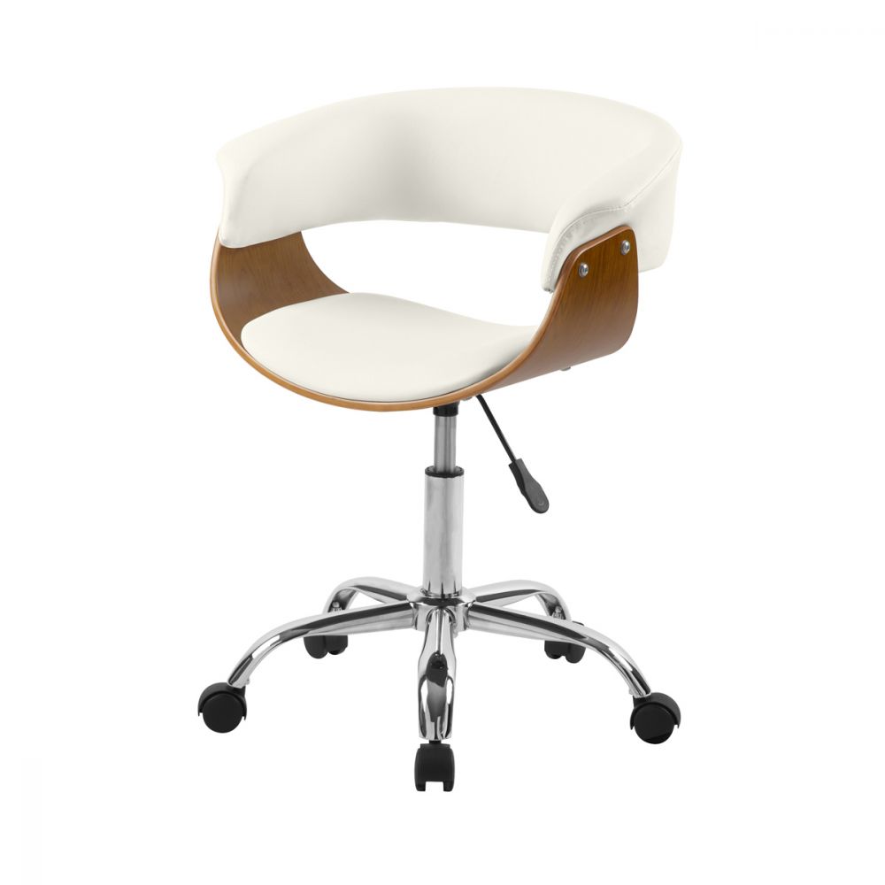 acheter chaise de bureau basile blanche synthetique et bois