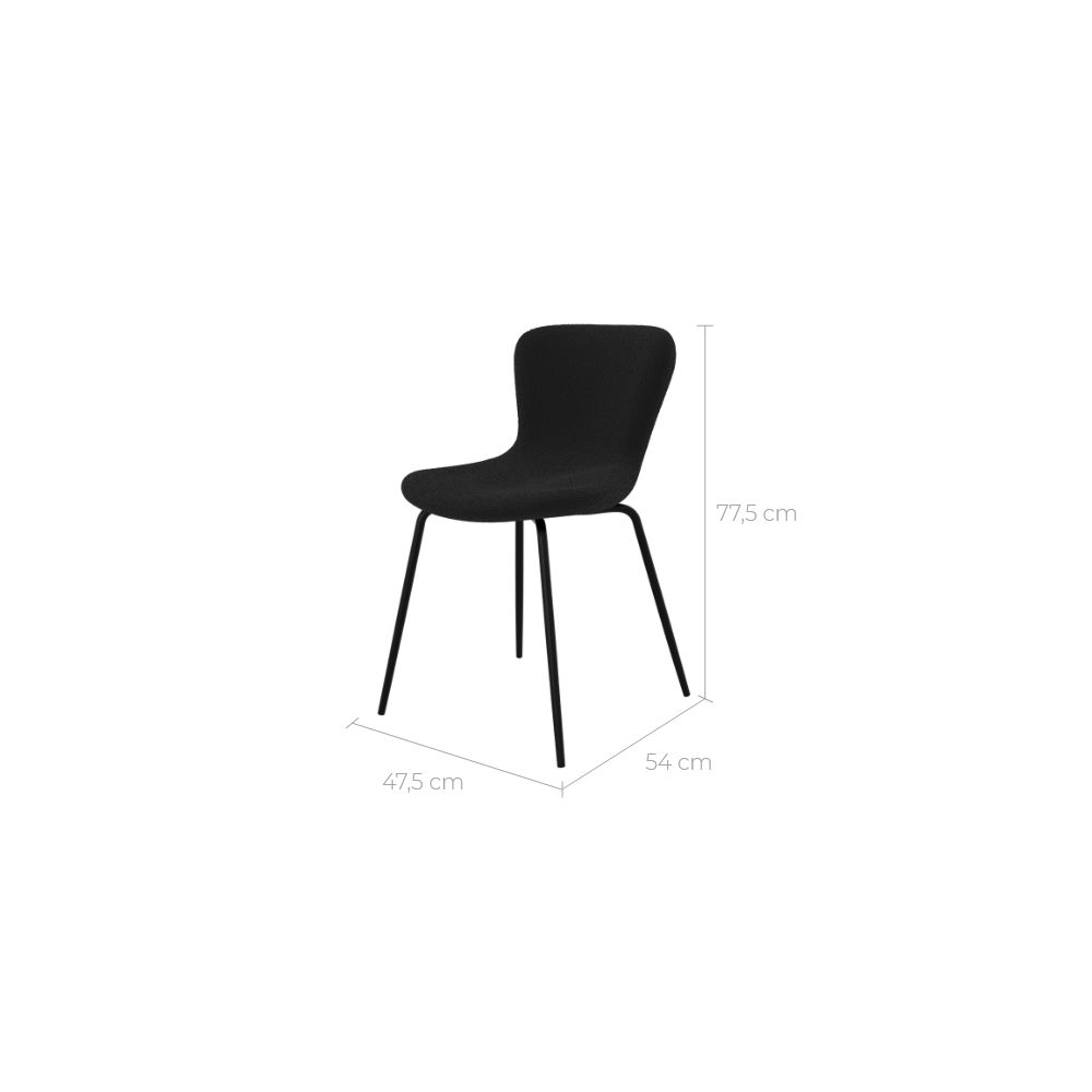 acheter chaise design noire effet laine et metal
