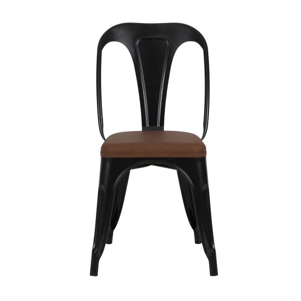 acheter chaise empilable industrielle noir marron