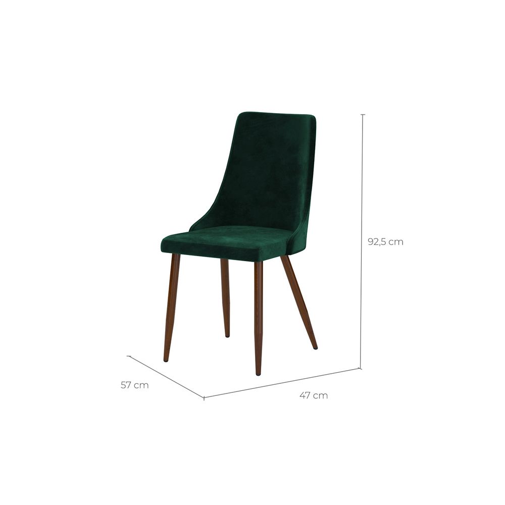 acheter chaise en velours vert pieds bois
