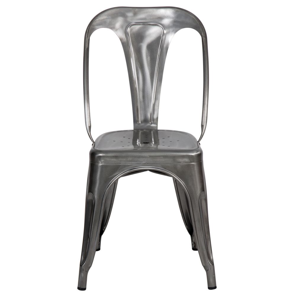 acheter chaise gris chrome lot de 2