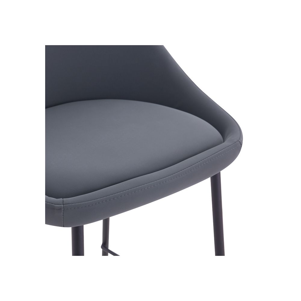 acheter chaise haute design grise cuir synthetique