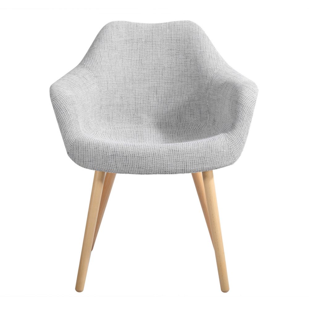 acheter chaise tissu gris pied bois