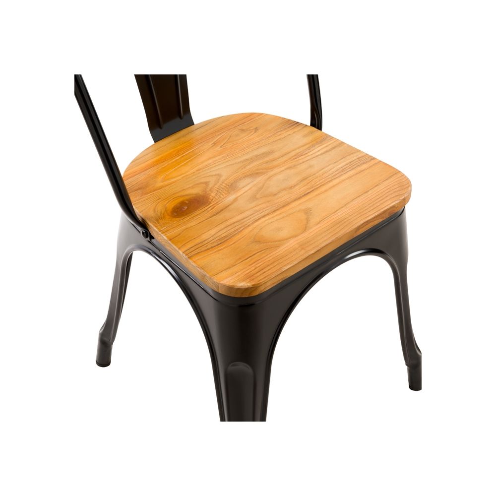 acheter chaise x 2 noire et bois clair