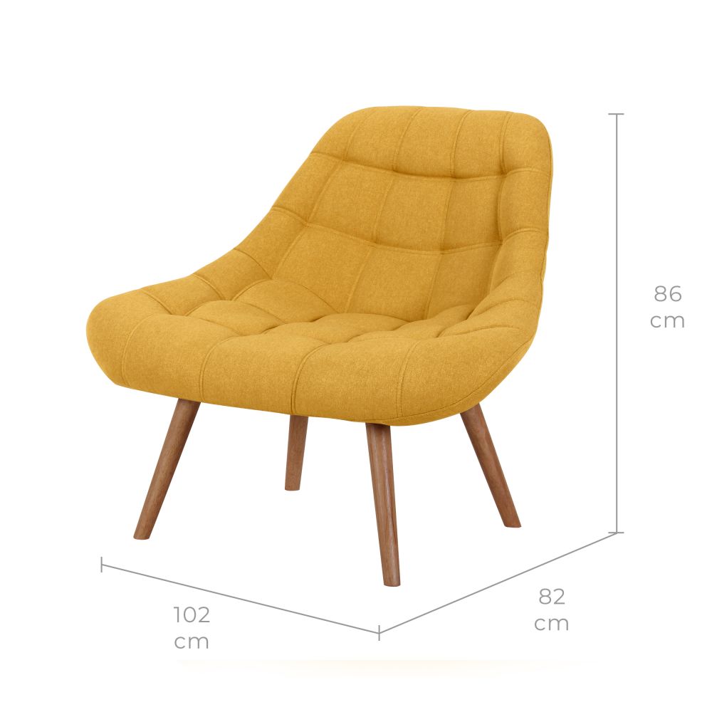 acheter fauteuil confortable tissu jaune