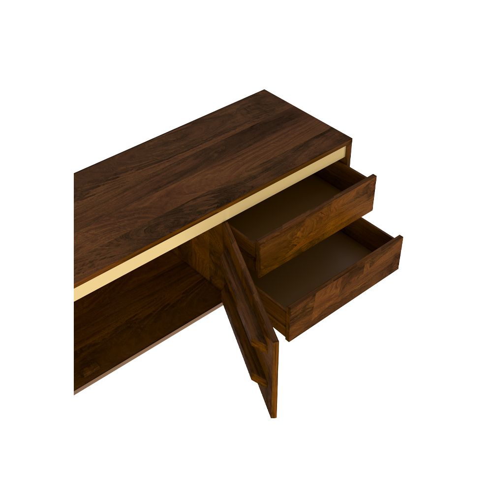 acheter meuble tv multi rangement en bois fonce