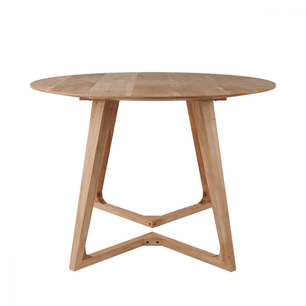 comprar mesa de comedor redonda en madera de acacia y metal 115 cm