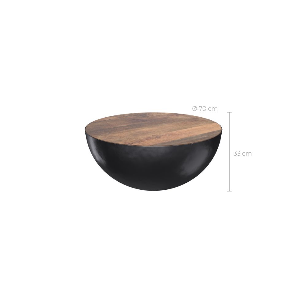 acheter table basse ronde bois de manguier massif m_tal